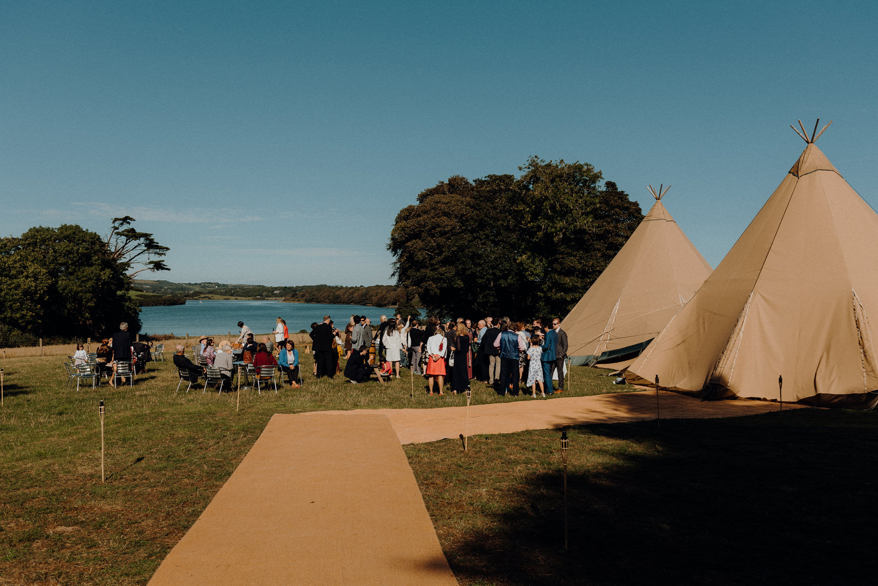 Outdoor Tipi wedding. Inish Beg Estate Ireland