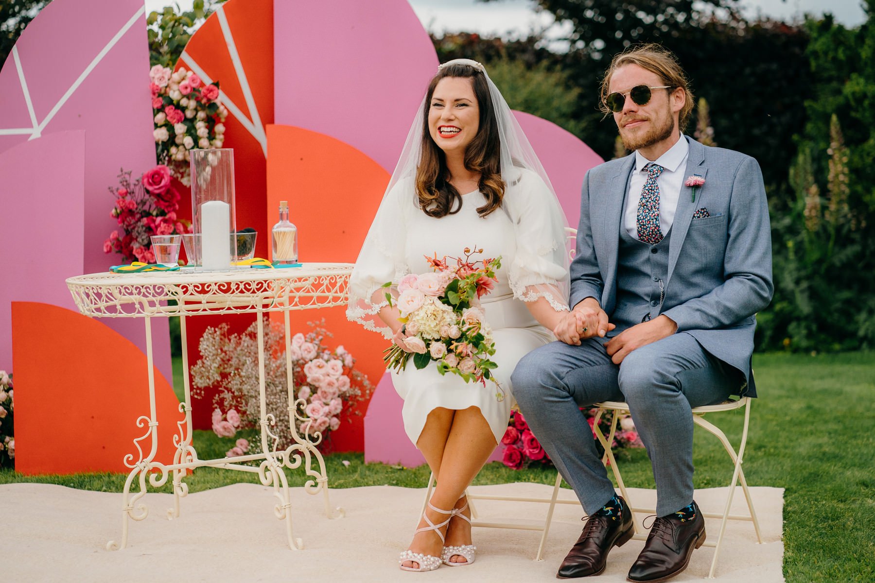 Vibrant home garden wedding in Ireland 47