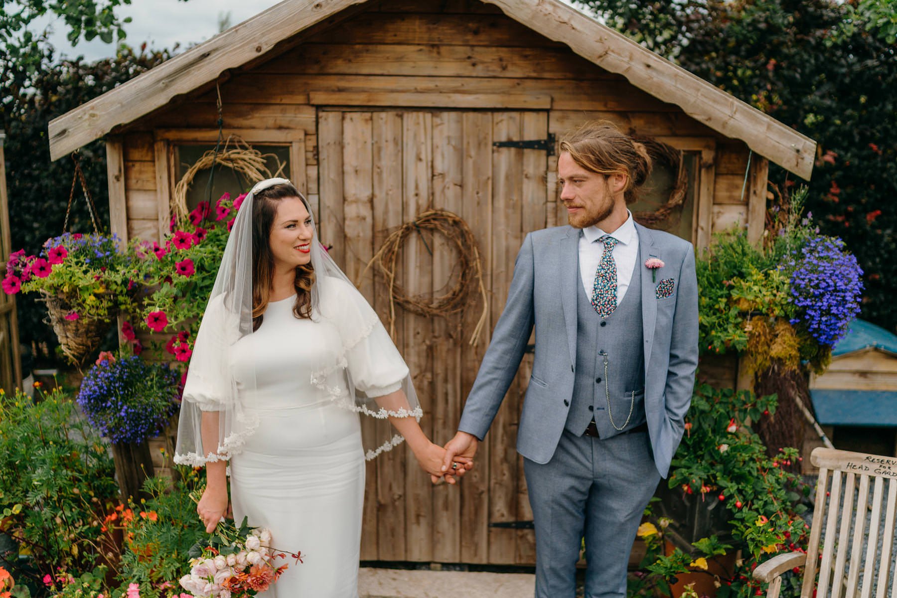 Vibrant home garden wedding in Ireland 70