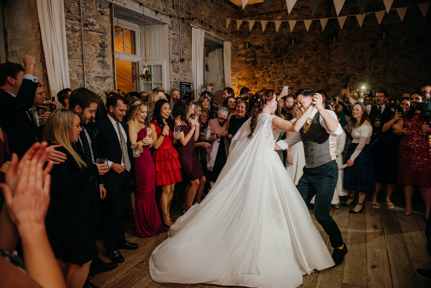 Cloughjordan House Winter Wedding dances at night