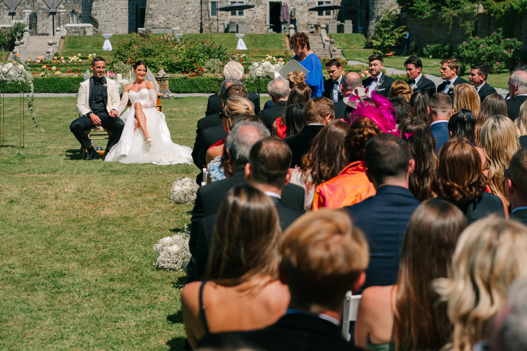 kilkea castle co. Kildare outdoor wedding ceremony