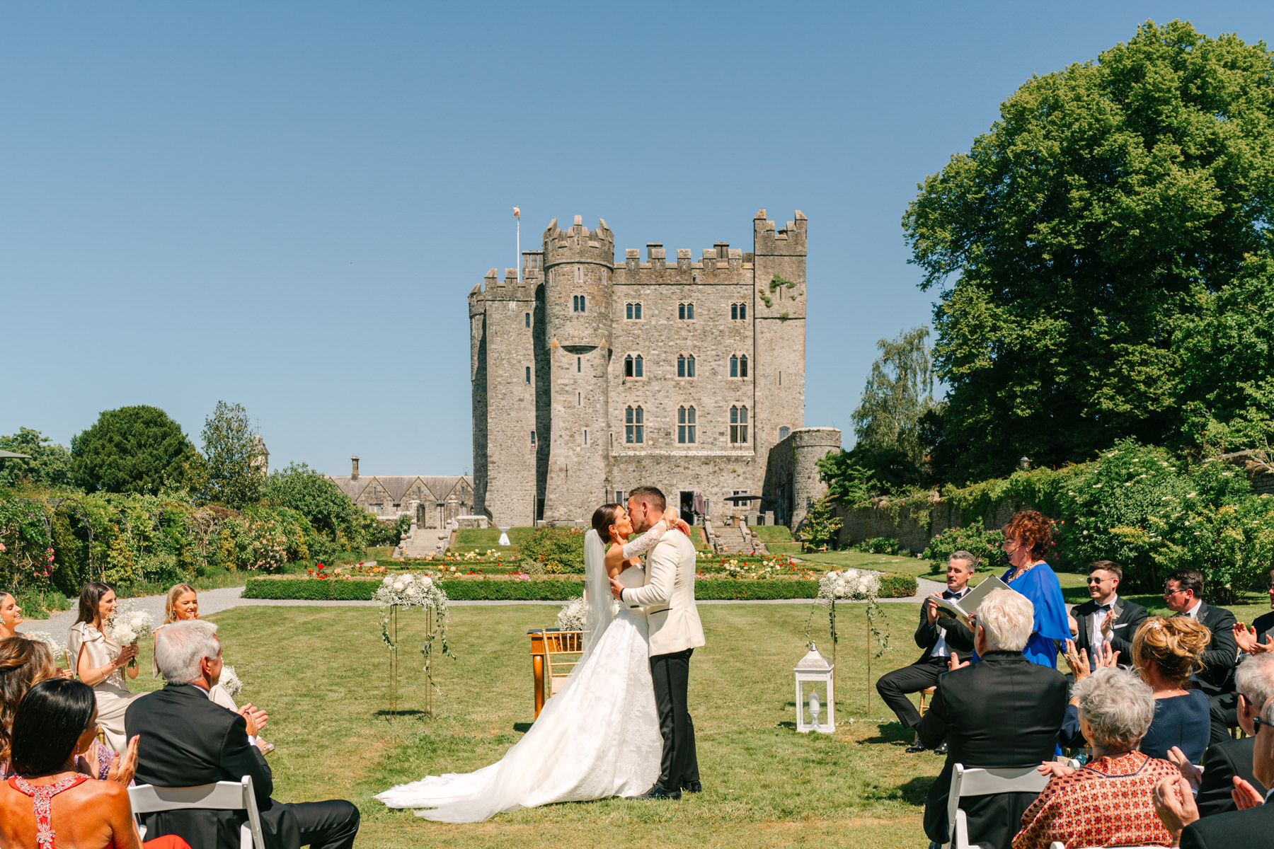 kilkea castle co. Kildare outdoor wedding ceremony