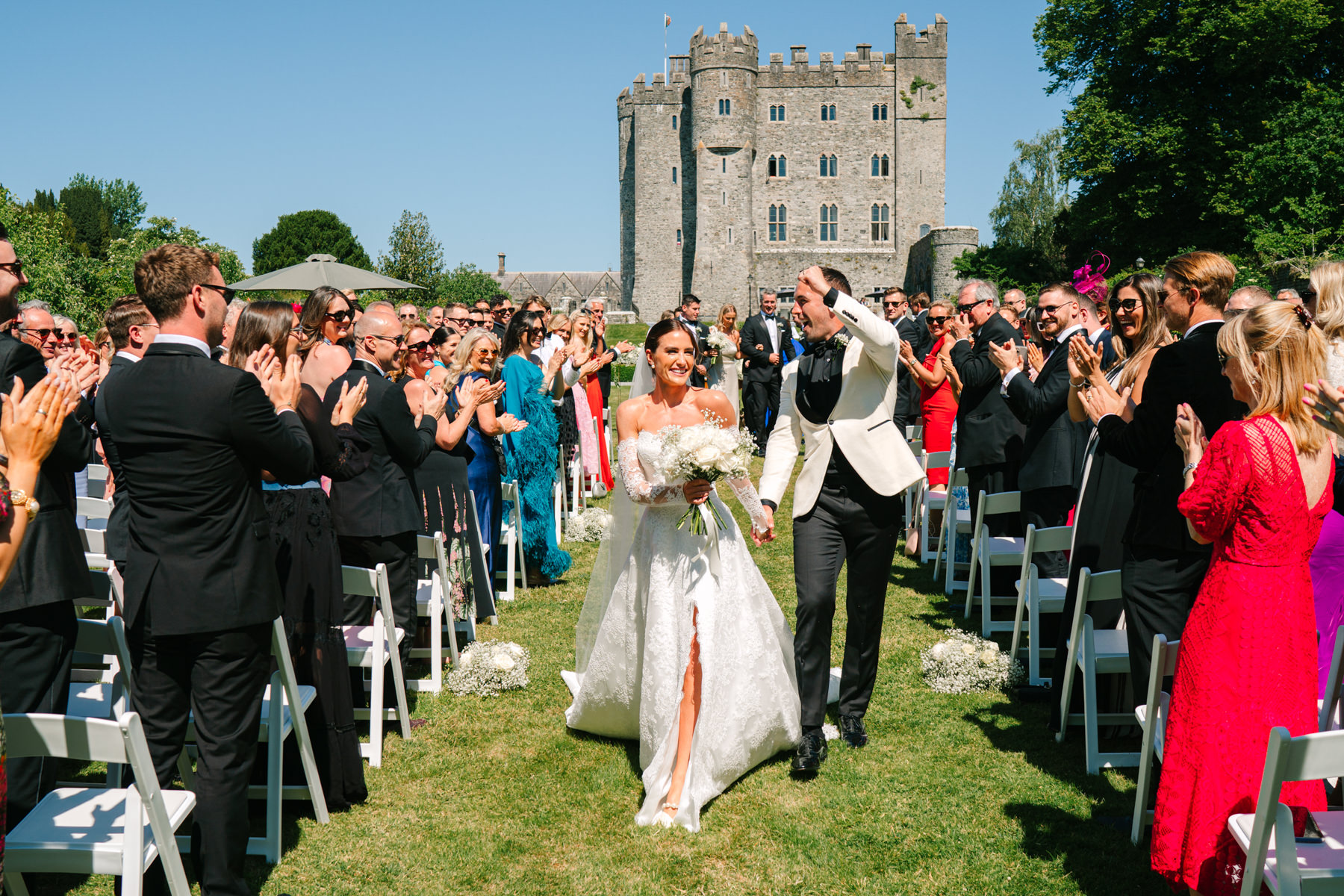 kilkea castle co. Kildare outdoor wedding ceremony