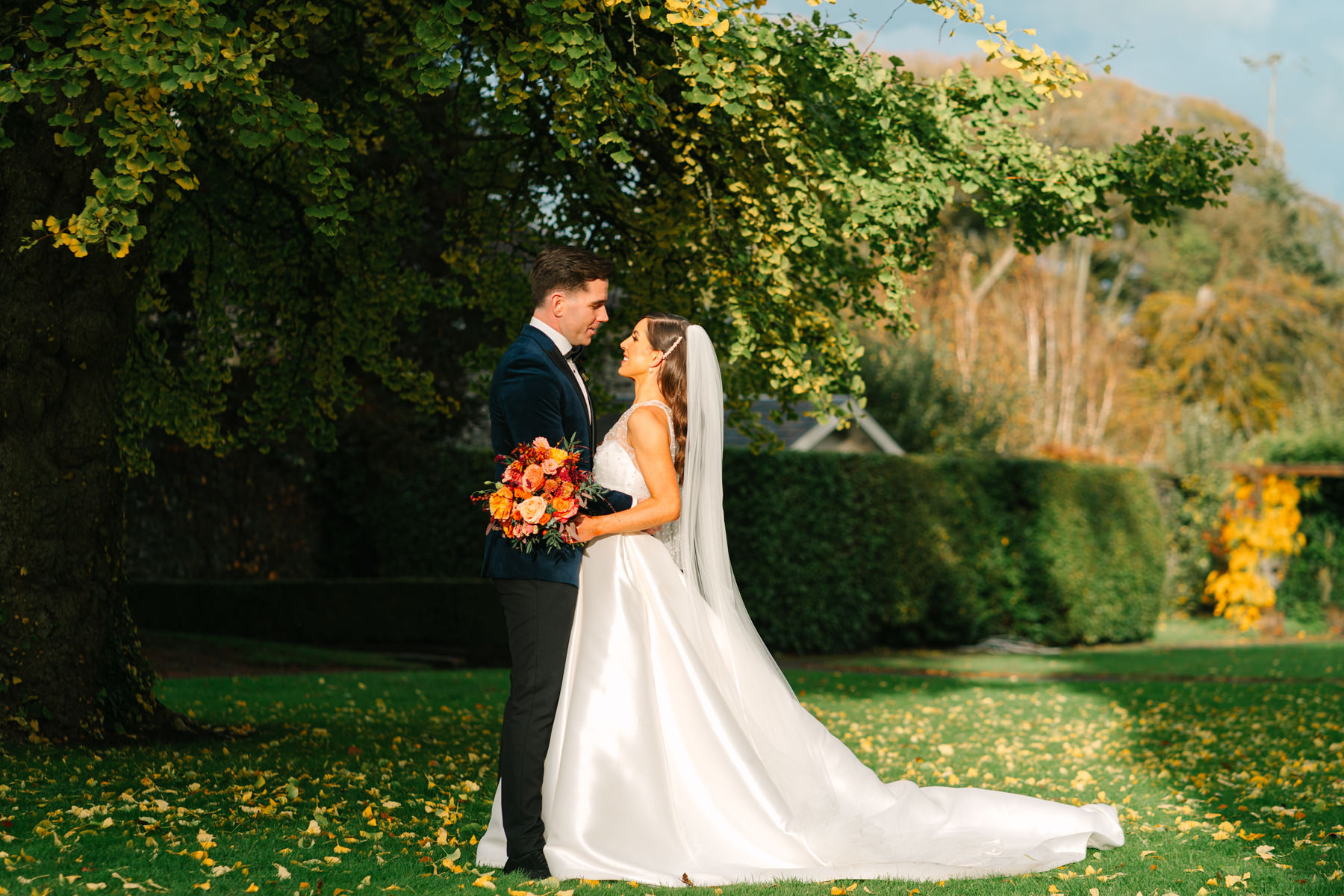 Elegant black tie wedding in Tankardstown House - Ciara and Cillin's autumn fun celebrations. 59