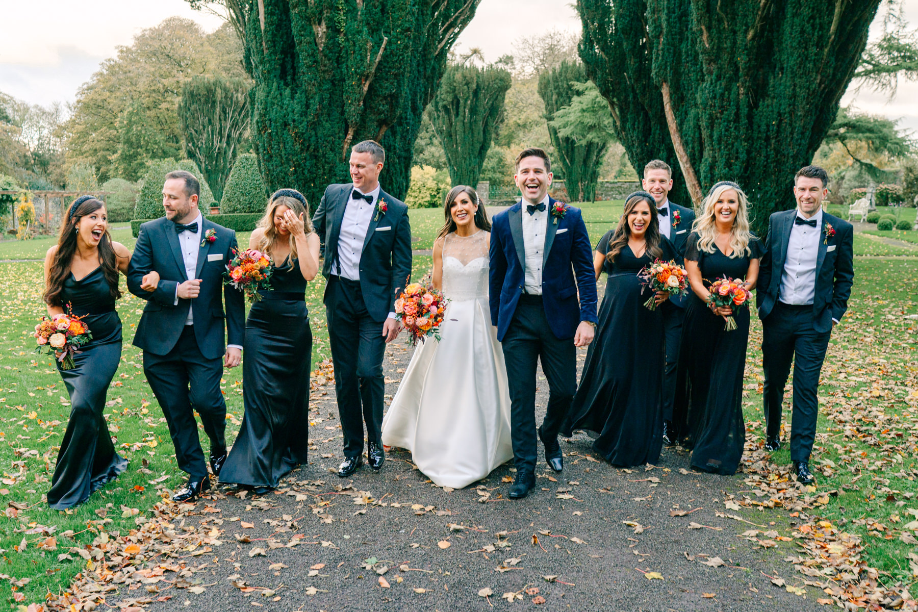 Elegant black tie wedding in Tankardstown House - Ciara and Cillin's autumn fun celebrations. 65