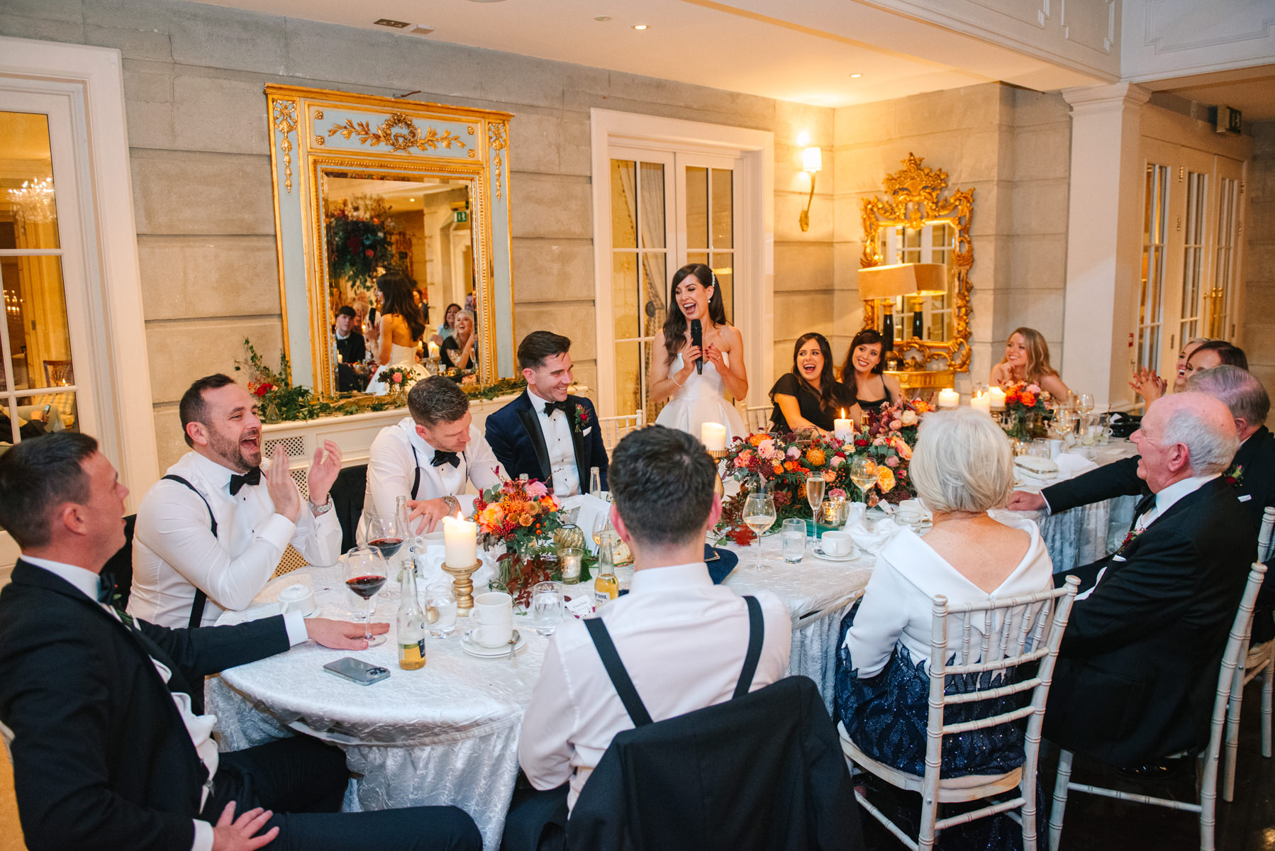 Elegant black tie wedding in Tankardstown House - Ciara and Cillin's autumn fun celebrations. 98