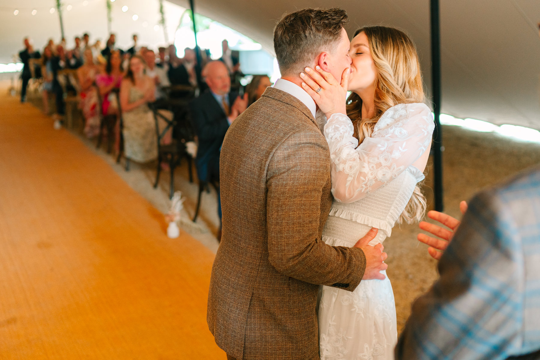 Poulaphouca House wedding first kiss